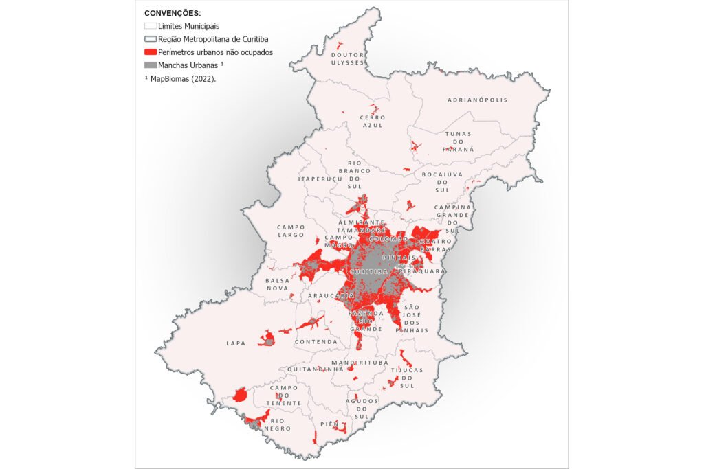 Adrianópolis tem 91% de área livre e Curitiba só 29%: o raio-x da ocupação urbana na região metropolitana