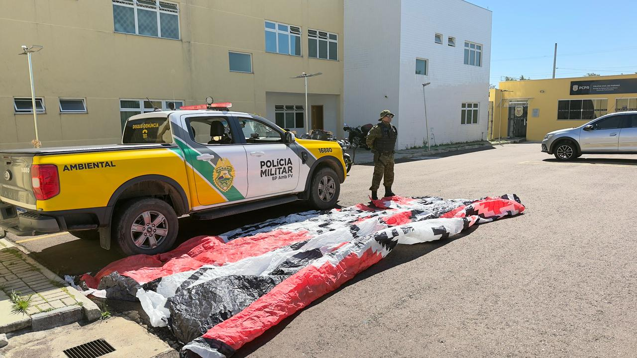 Perigo no ar: balão cai perto do aeroporto Afonso Pena e Polícia Ambiental prende três pessoas