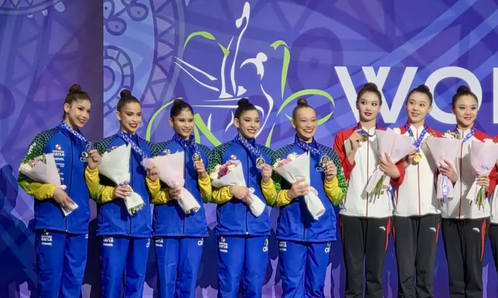 Paranaenses brilham: conjunto do Brasil leva prata na etapa de Baku da Ginástica Rítmica