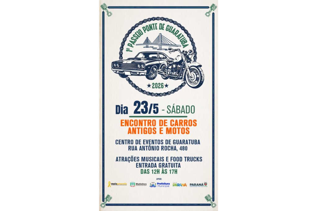 Ponte de Guaratuba recebe desfile de 500 carros antigos e motos, com shows e food trucks