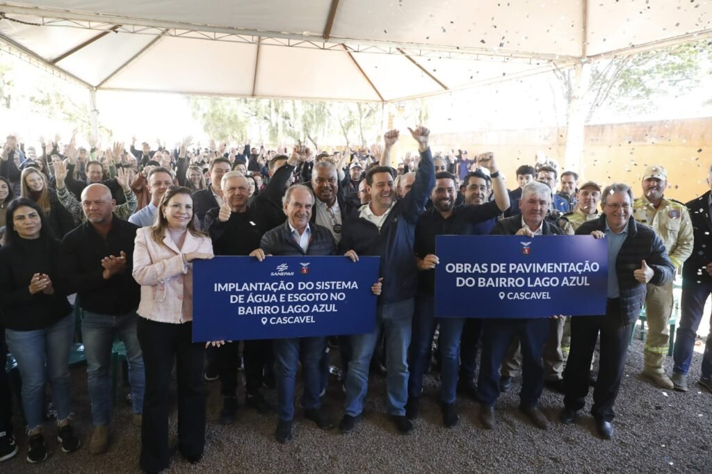 Obras no bairro Lago Azul em Cascavel garantem asfalto em 100% das ruas