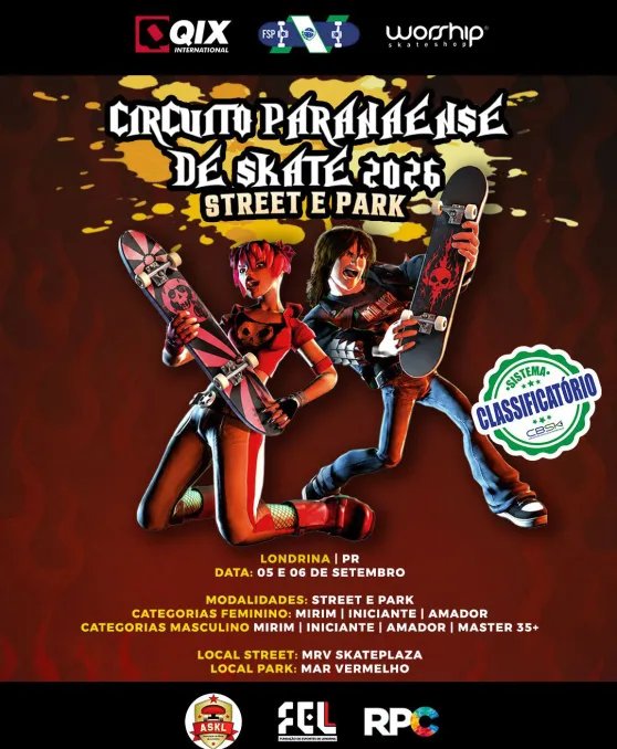 Circuito Paranaense de Skate Traz 100 Atletas a Londrina