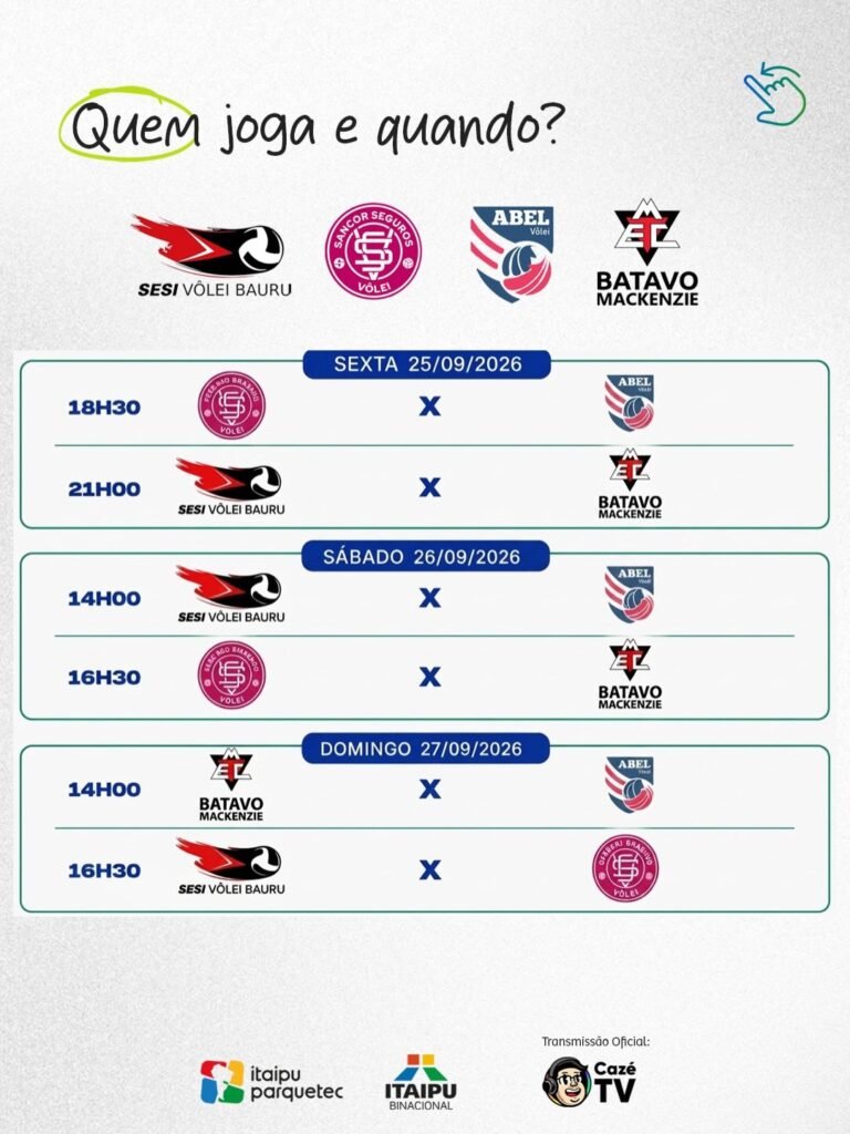 Com equipe de Londrina, Foz sedia 3ª Taça Brasil de Vôlei Feminino